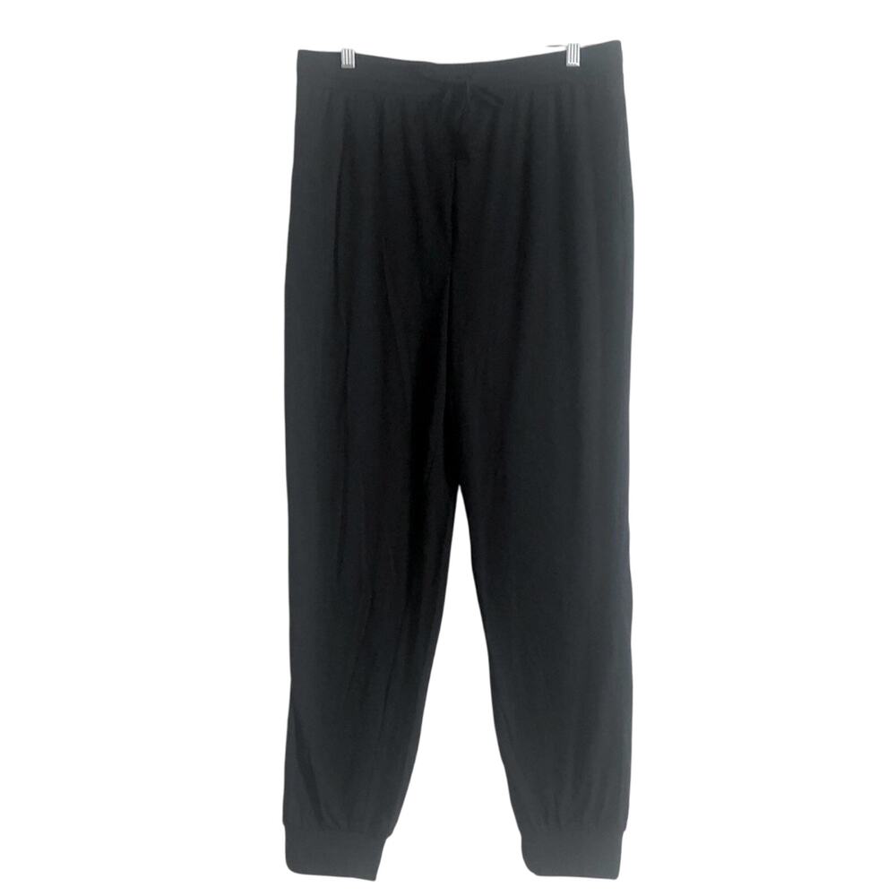 Ink and Ivy Black Cotton Blend Elastic Waist Tapered Leg Sweatpants Jogger Pants